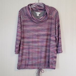 Christopher & Banks Cowl Neck Jersey Lined Knit Pullover,  Sz S